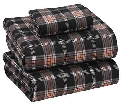 100% Cotton Flannel Sheet Set Deep Pockets Breathable Warm 170 GSM Soft Cozy