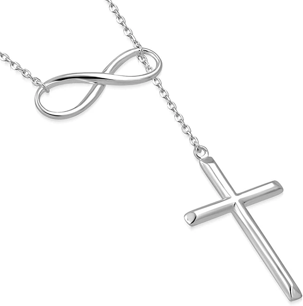 Modern silver 2024 cross necklace