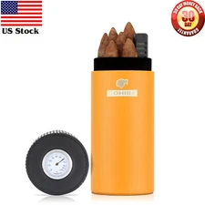 Galiner Travel 4-6 Tubes Cigar Humidor Case Cedar Wood Humidifier Hygrometer