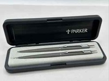 Classic Set Matte Gray  Chrome Ballpoint Pen  0.5m Pencil New In Original Box