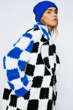 Nasty Gal Check Borg Coat Size 12
