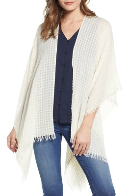 Echo Design New York Kaftan Damen Einheitsgröße One Size Baumwolle Ruana Weiß