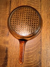Pyrex Corning Vision Small 7" Amber Waffle Bottom Skillet Fry Pan USA Made VTG