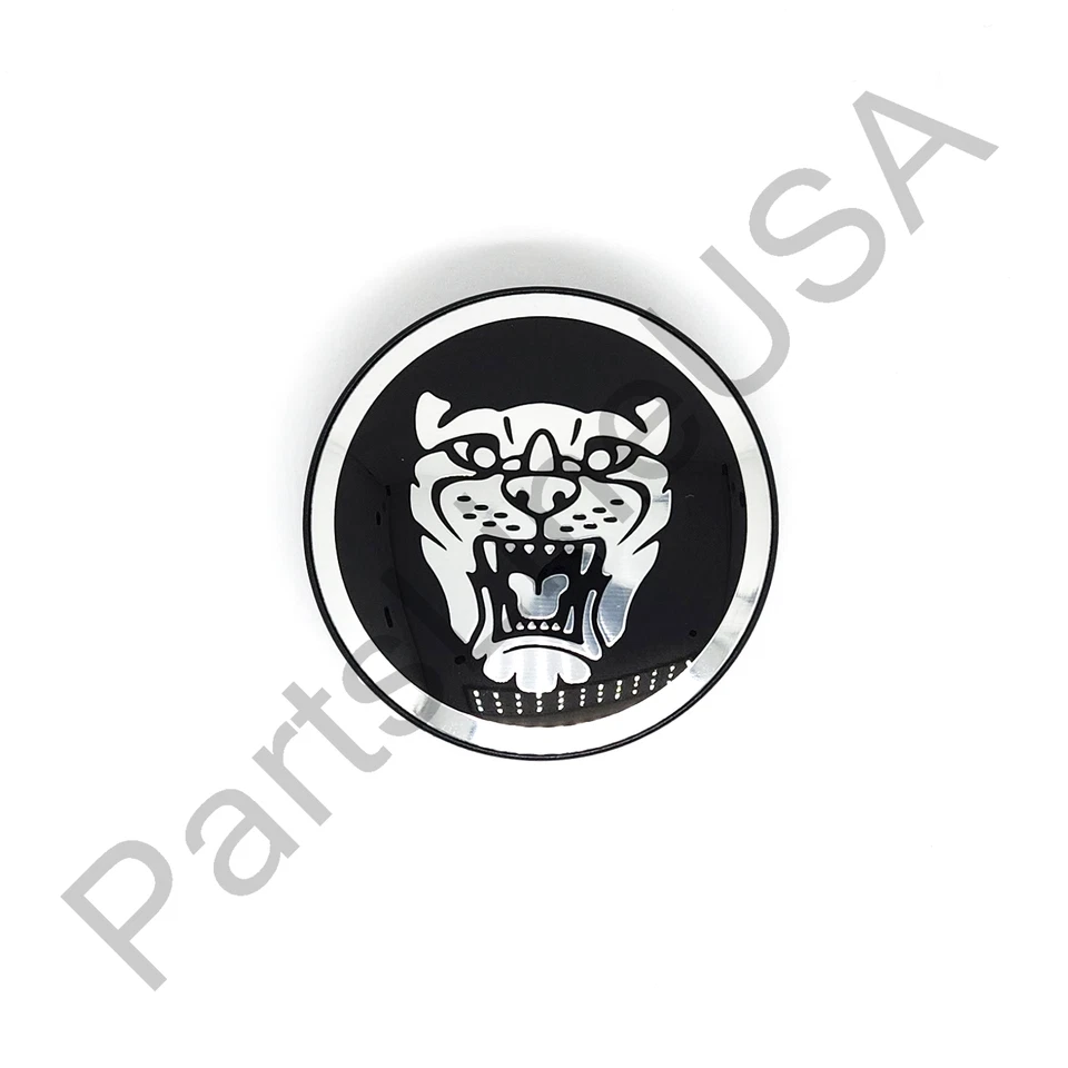 Tapa central con insignia de rueda negra genuina Jaguar XJ XK XF F-Type C2C30081 Foto 2 de 4