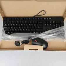 Lenovo Traditional USB Keyboard (00XH688) Black w/Mouse Bundle