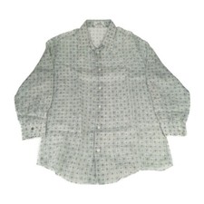 Hermes Tops All-over Print Long Sleeve Shirt Multicolor Linen Men's Size 41/16
