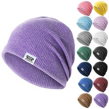 Winter Thermal Hat Windproof Cycling Ski Running Slouchy Hat Knitted Skull Cap