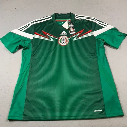 Mexico Soccer Jersey Mens XL Green Adidas 2014 World Cup Home Team Logo Kit NWT