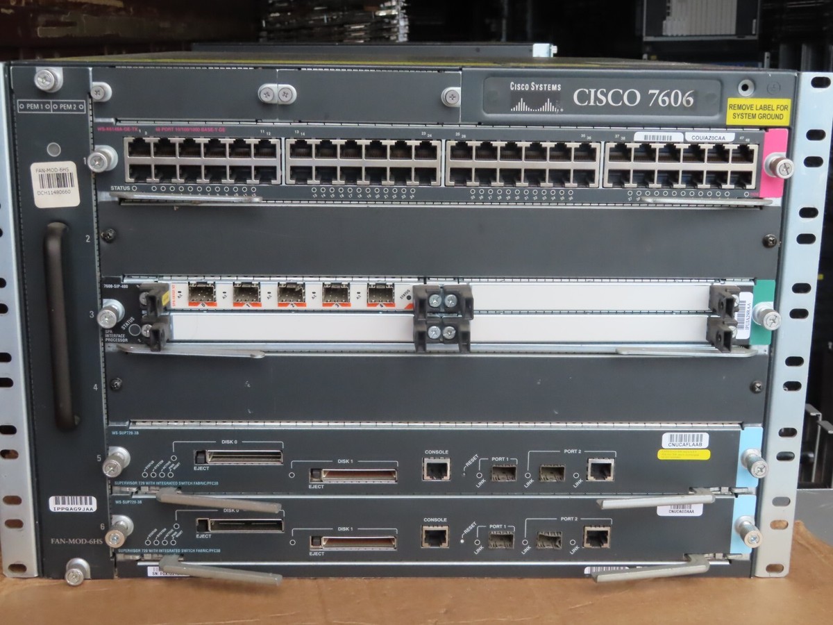 Cisco 7606 | WS-X6148A-GE-TX | 7600-SIP-400 | SPA-5X1GE-V2 | WS