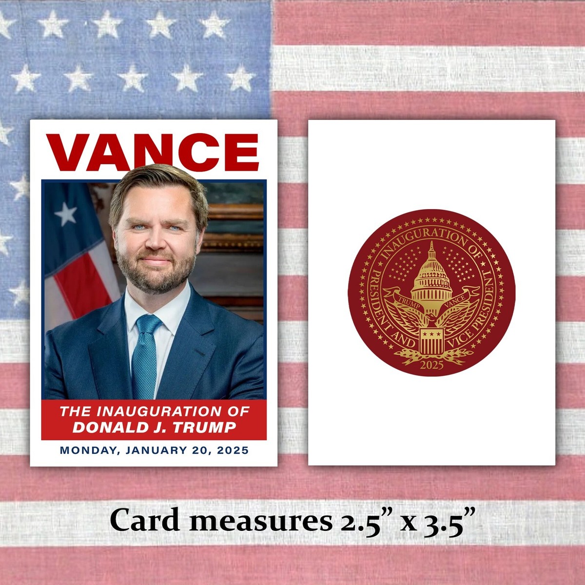 JD Vance Commemorative 2025 Presidential Inauguration Trading Card
