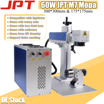 【AT DE】60W JPT M7 Mopa Color Marking Fiber Laser Marking Engraver Machine EZCAD