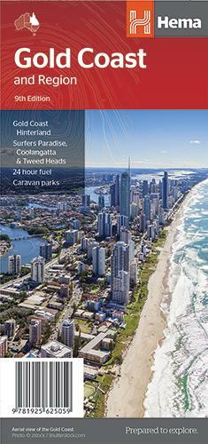 HEMA MAPS - GOLD COAST AND REGION - CITY & SUBURBS ROAD MAP - 9TH EDITION - - Picture 1 of 1