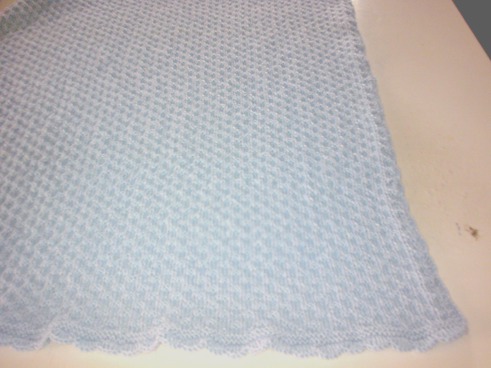 Couverture tricotée bleu ciel en maille de coton premium 68x76 cm