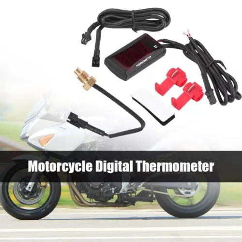 Indicador digital de temperatura de agua de refrigeración para moto termómetro sensor LCD rojo DC 12V - Imagen 7 de 12