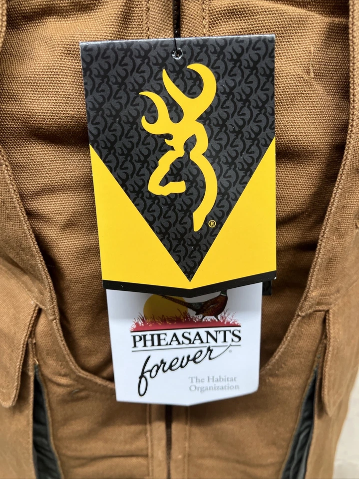 New Sealed Browning Upland Pheasants Forever Vest Blaze Trim & Field Tan - Image 2 of 4