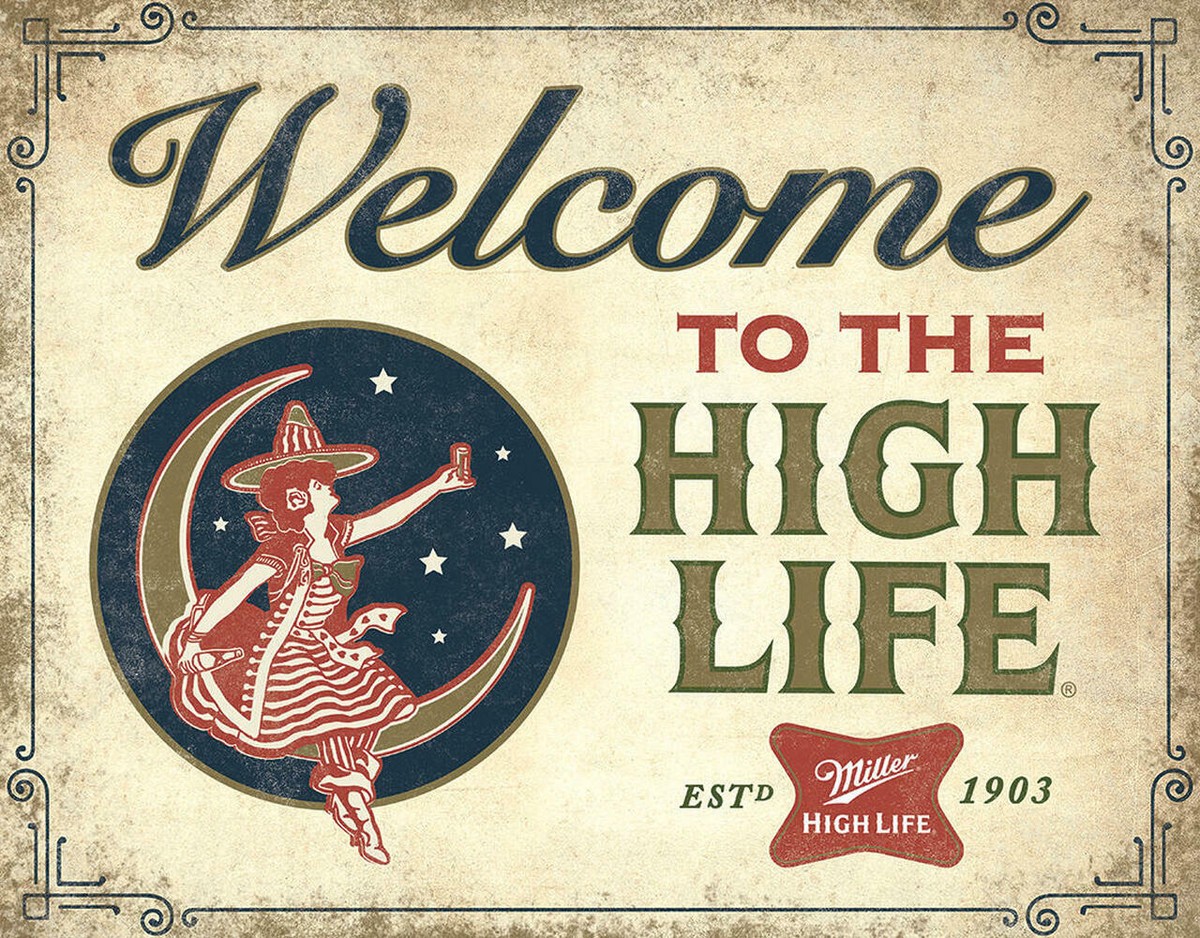 Vintage Miller High Life レトロ広告看板 Vintage Miller High Life レトロ広告看板