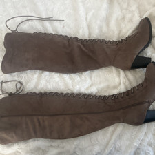 Women s Brown Faux Suede Over-the-Knee Almond...