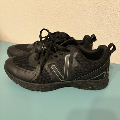 Vionic Black Lace-Up Low Top Athletic Sneaker, Solid Pattern