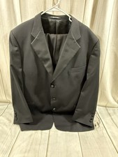 Vito Rufolo Tuxedo Tux Suit Mens 46 41S Black Super 120's Wool Made in Italy