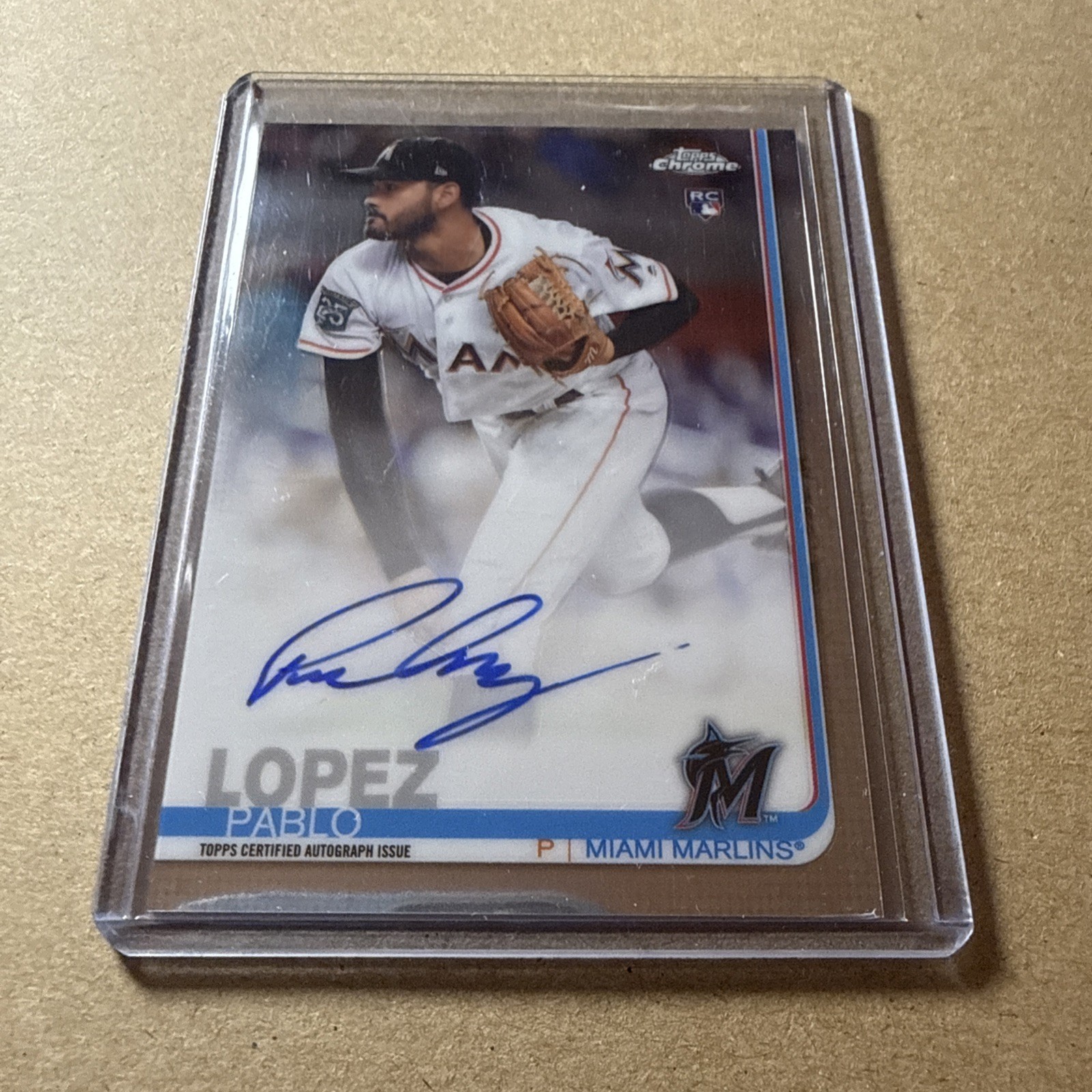 2019 Topps Chrome Pablo Lopez Auto RC Miami Marlins