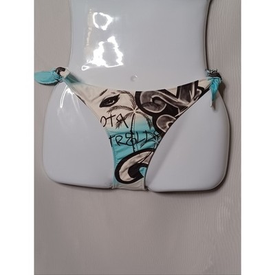 Girl Star Graphic Tie-Side Bikini Bottom Swimwear. Size L