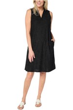 Susan Graver Women's Soleil Jacquard Terry Dress Black