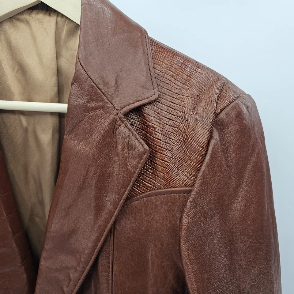 Chaqueta de cuero vintage Ralph Edward's marrón claro 38R  Foto 4 de 4