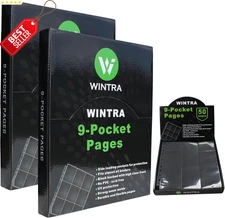 Trading Card Pages 1800 Pockets 9 Pocket Side Load Sleeves 100 Sheets US
