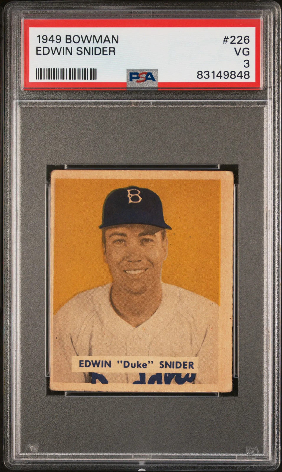 1949 Bowman Edwin Snider #226 PSA 3