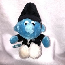 Vtg 1983 Peyo Smurf Police Officer Bobby Cop Wallace Berrie Stuffed Plush READ