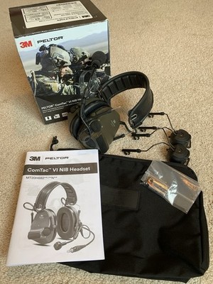 3M Peltor Comtac VI Hearing Defender W/ NIB (No Lead) Green