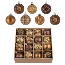 Fall Ornaments for Christmas Trees, 16ct Bronze Copper Brown Gold Shatterproo...