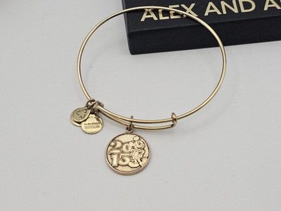 Alex and Ani 2015 Disney Parks Gold  Mickey Mouse Charm Bangle Bracelet  