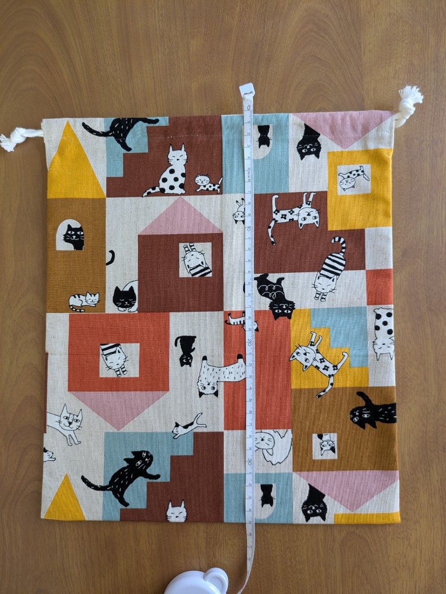 3-piece drawstring bag set, cat pattern, - image 3