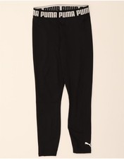 PUMA Womens Graphic Leggings UK 8 Small Black Polyester AB04