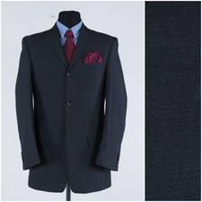 Mens Birdseye Blazer 40R US Size COPYRIGHT Grey Sport Coat Vintage Jacket