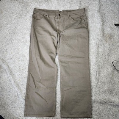 Mott & Bow Mens 42x32 Beige Jeans Straight Fit Stretch Denim Five Pocket Casual