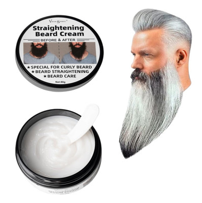 Beard Straightening Cream 2.8oz Anti Frizz Conditioner Softening Styling