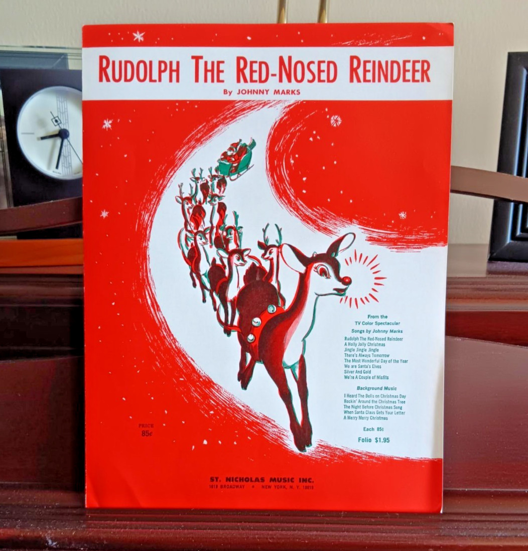 RUDOLPH THE RED-NOSED REINDEER Christmas Sheet Music Johnny Marks Santa Claus