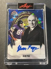 2026 Leaf Presidents Day Metal Alan Page Blue Crystals  Auto #’d 1/1