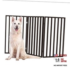 Pet Gate Collection Dog Gate for Doorways, Stairs or Brown 3 Panel Tall