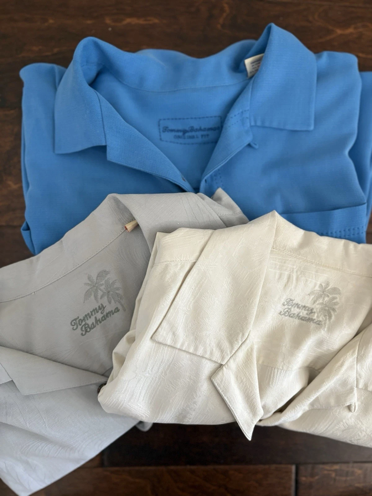 Lot Of 3 Tommy Bahama Silk Button Up Short Sleeve