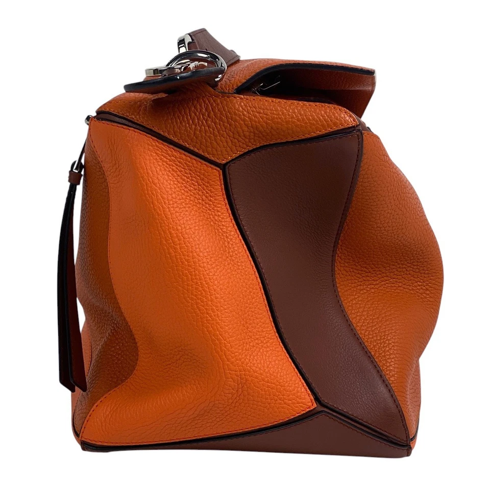 LOEWE Puzzle Bolso Extra Grande Anagrama Bolso de Hombro Cuero Naranja Mujer Foto 4 de 4