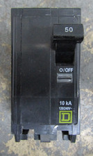 SQUARE D 50 AMP CIRCUIT BREAKER 2 POLE 120/240VAC SCREW-IN QOB250