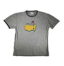 Master's Ringer Tee Clubhouse Collection By Red Jacket T-Shirt Grey Logo Men's L
