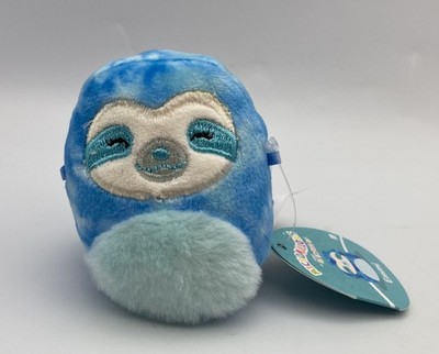 Original Squishmallows Micromallow 2.5'' Plush Tag EMMI Blue Tie Dye Sloth