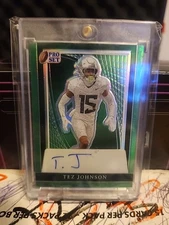 2024 Leaf Pro Set Tez Johnson Green Auto 1/5 #PA-TJ1