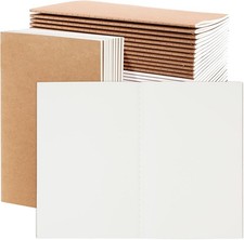 24 Pieces Blank Kraft Notebooks, 8.3x5.5 Inches A5 Small Journals Bulk Blank ...