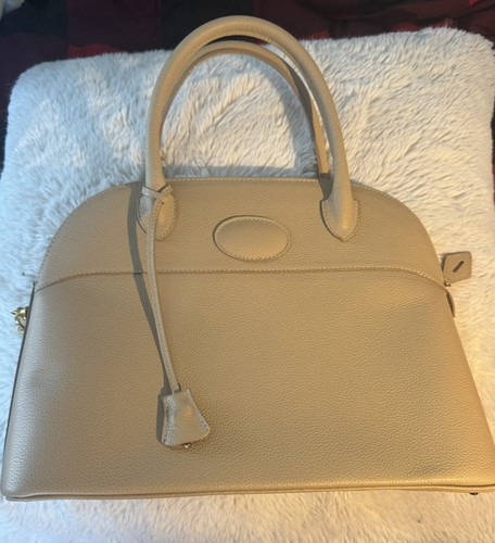 Scully & Scully Cream & Brass Aubrey Leather Bag