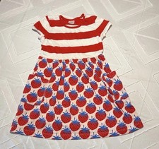 HANNA ANDERSSON T-Shirt Dress Sweet Strawberry Print Pockets 110 Girls 5